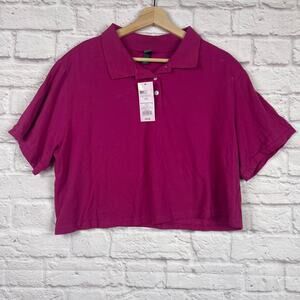 J5020 Wild Fable Short Sleeve Boxy Cropped Polo size XXL